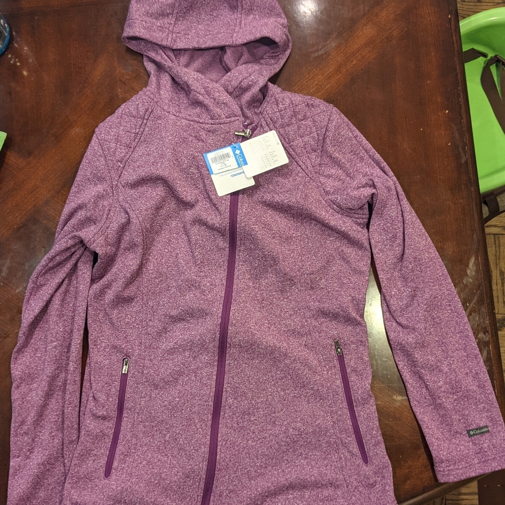 Columbia pinnacle slope hoodie L asymmetrical zip